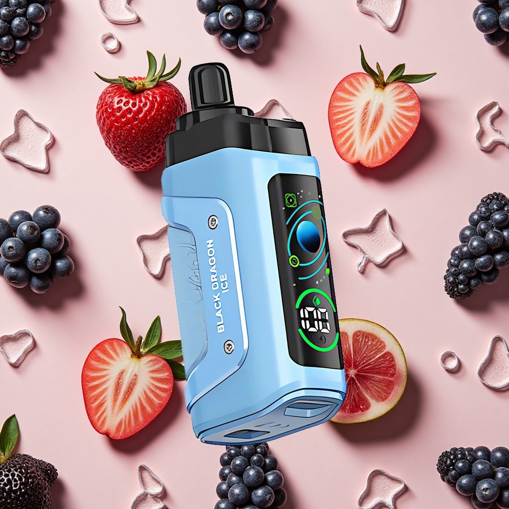 Razz Bar 45000 Puffs Rechargeable Type-C Vape Jetable Dragon Noir Glace