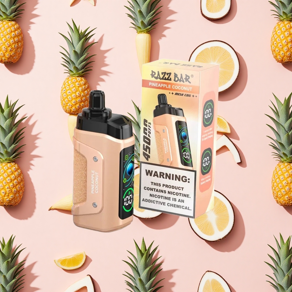 Razz Bar 45000 Puffs Vape Jetable Ananas Noix de Coco avec Bobine Mesh 1.0 Ohm