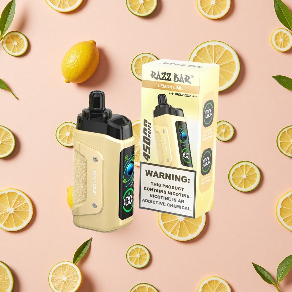 Razz Bar 45000 Puffs Vape Jetable Citron Vert avec Bobine Mesh 1.0 Ohm
