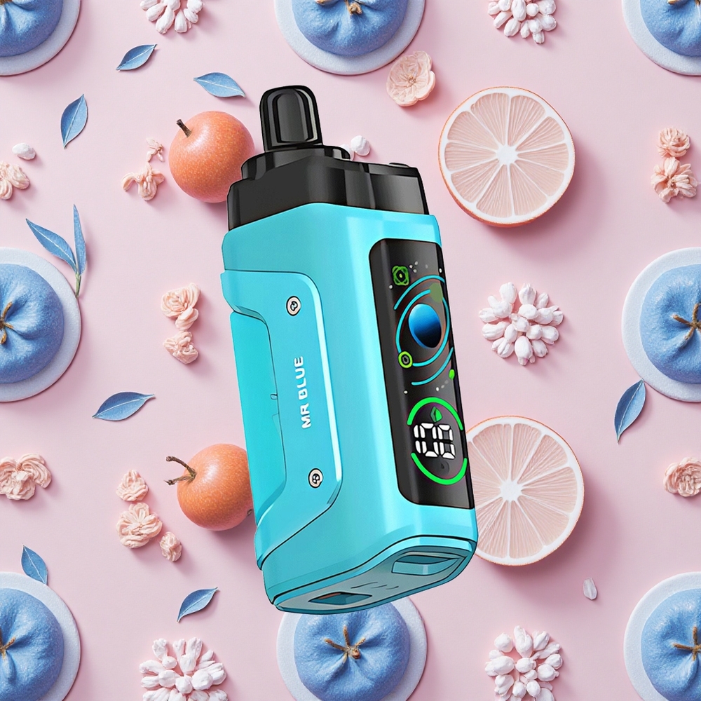 Razz Bar 45000 Puffs Vape Jetable Mr Bleu avec Bobine Mesh 1,0 Ohm