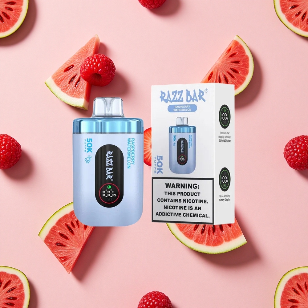 Razz Bar 50K Puffs Vape Jetable 50000 Bouffées Framboise Pastèque