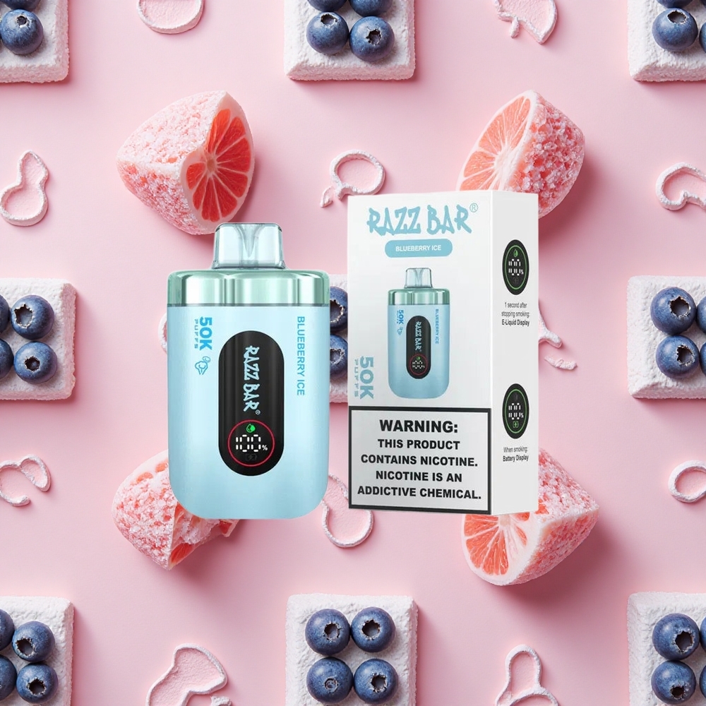 Razz Bar 50K Puffs Vape Jetable 50000 Bouffées Glace Myrtille