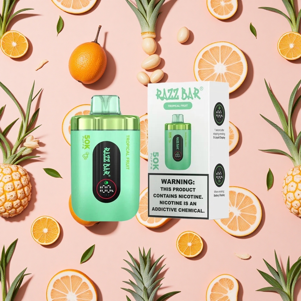 Razz Bar 50K Puffs Vape Jetable Fruit Tropical et 50000 Bouffées
