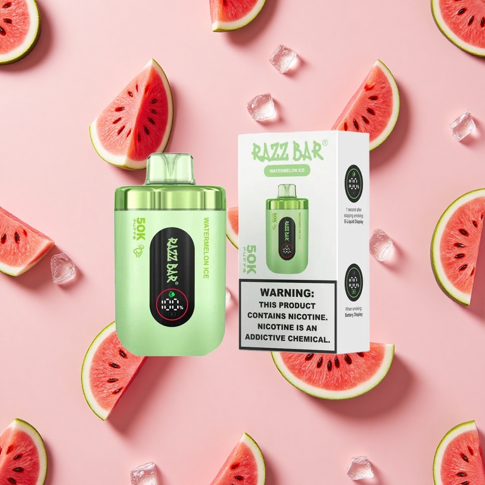 Razz Bar 50K Puffs Vape Jetable Glace à la Pastèque avec Batterie 650 Mah