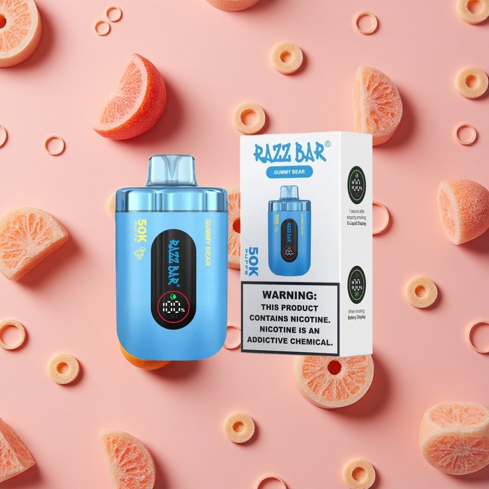 Razz Bar 50K Puffs Vape Jetable Oursin Gélifié avec 50000 Bouffées