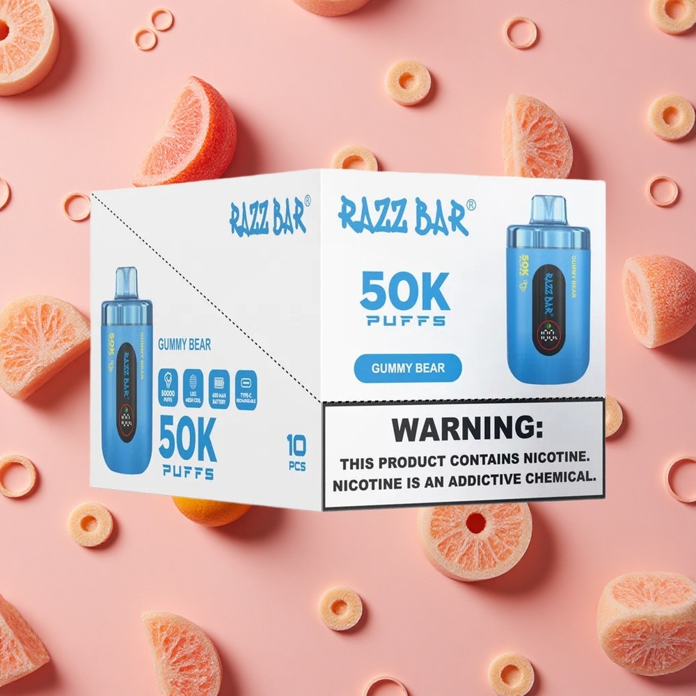 Razz Bar 50K Puffs Vape Jetable Oursin Gélifié avec 50000 Bouffées