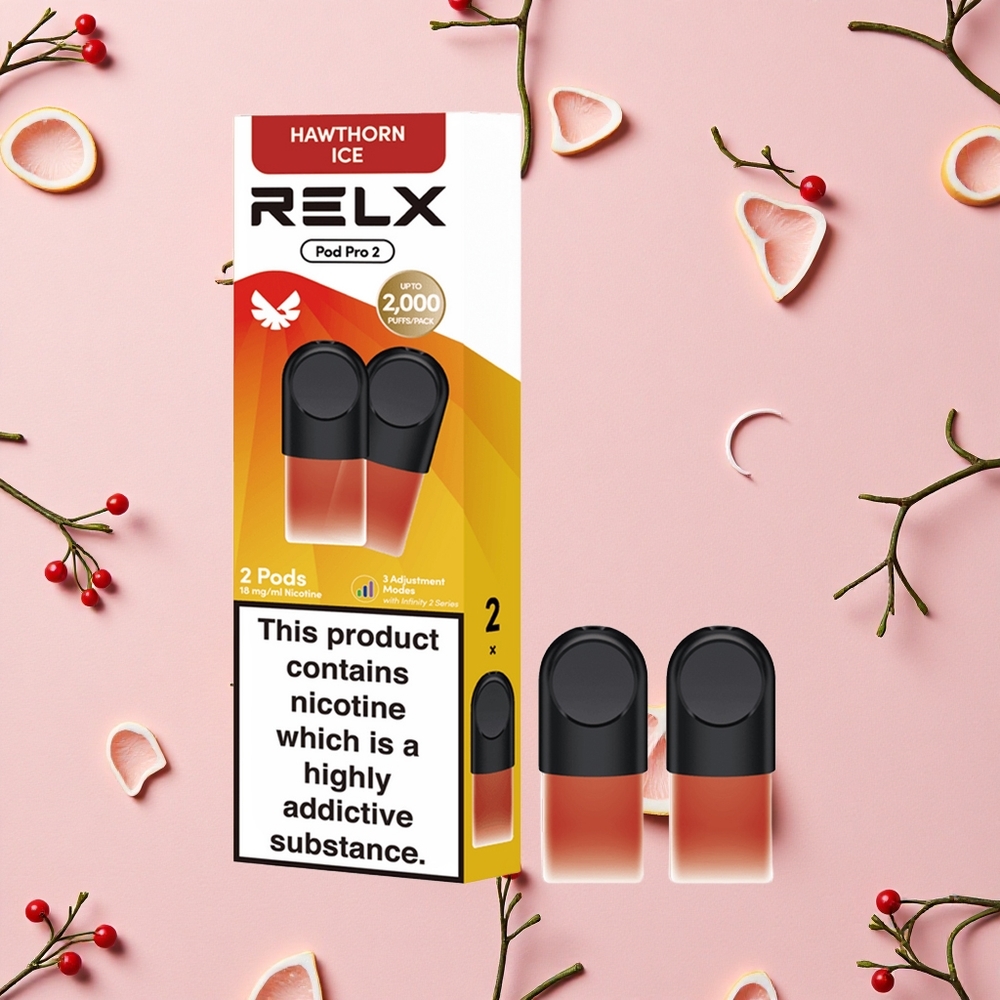 RELX Pod Pro 2 - 1,8% Nicotine & 600 Bouffées - Aubépine Glace