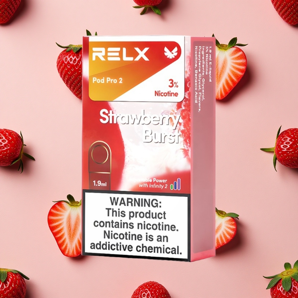 RELX Pod Pro 2 Fraise Éclatante avec 1,9ml et 600 bouffées