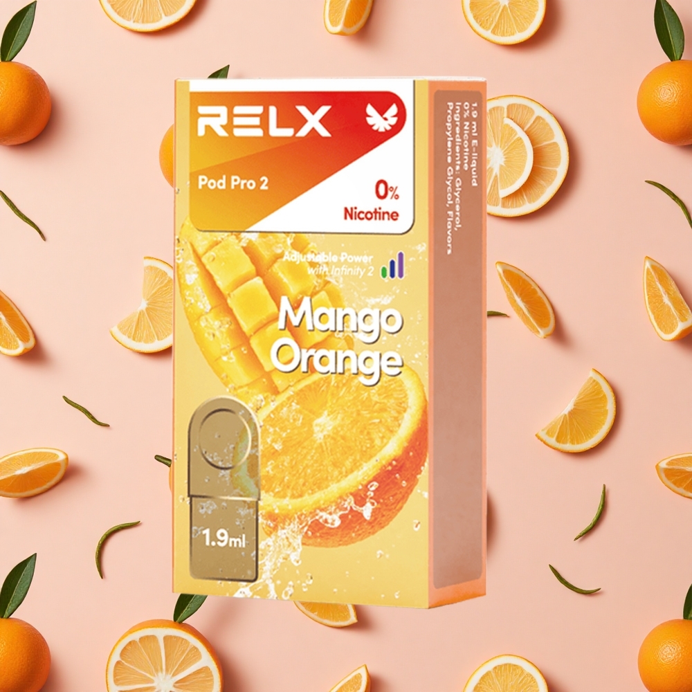 RELX Pod Pro 2 Mangue Orange 0% Nicotine 600 Puffs