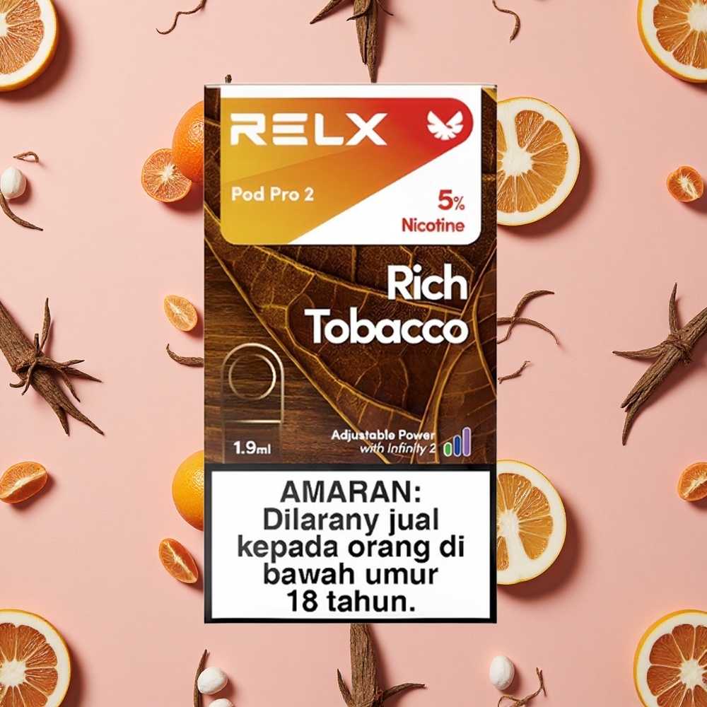RELX Pod Pro 2 Tabac Riche - 5% Nicotine & 600 bouffées