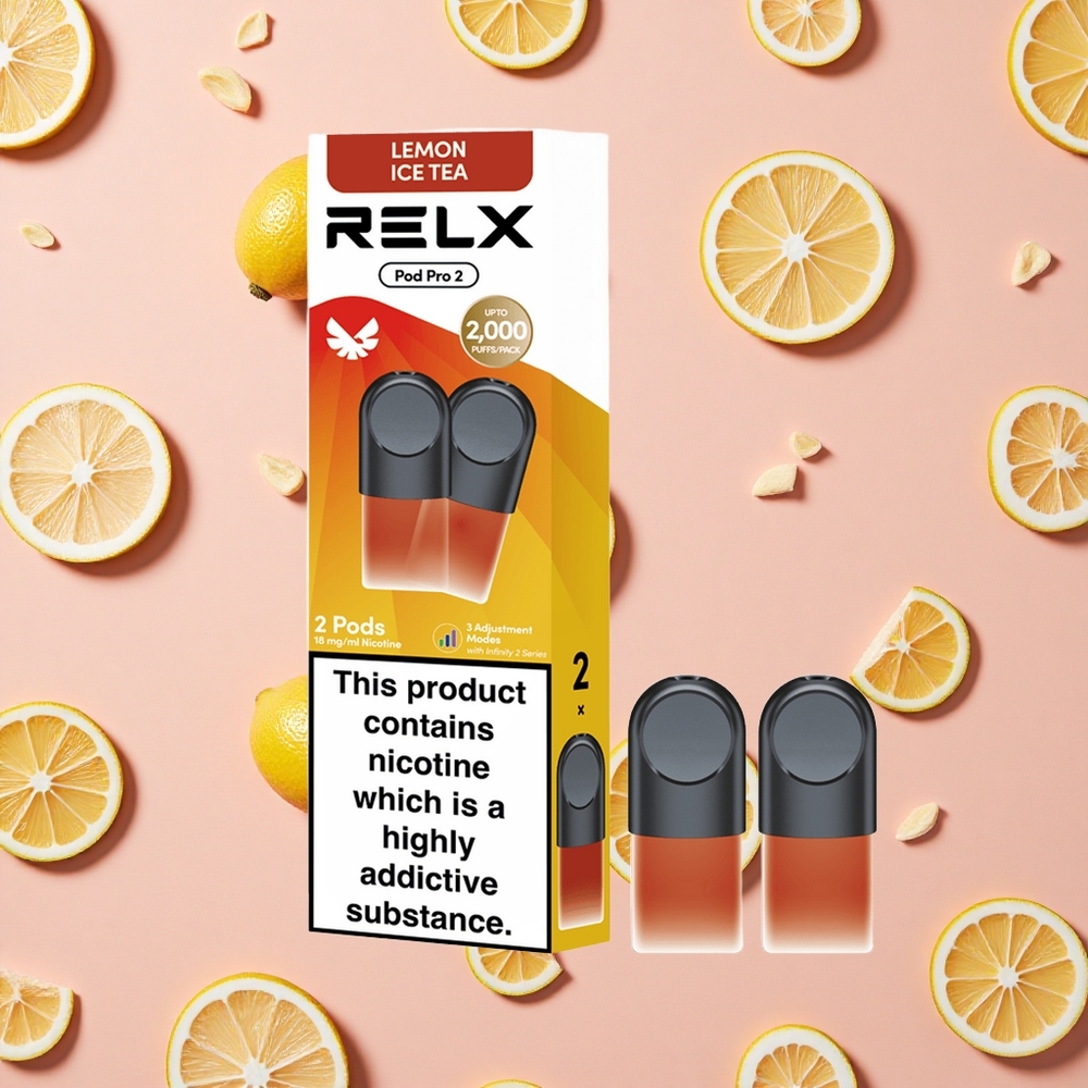 RELX Pod Pro 2 Thé-Citron Glace avec 600 bouffées et 1,9ml